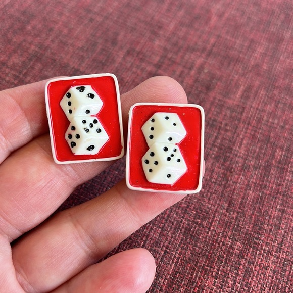 Dice Gaming Casino Earrings for Pierced Ears - Picture 7 of 7